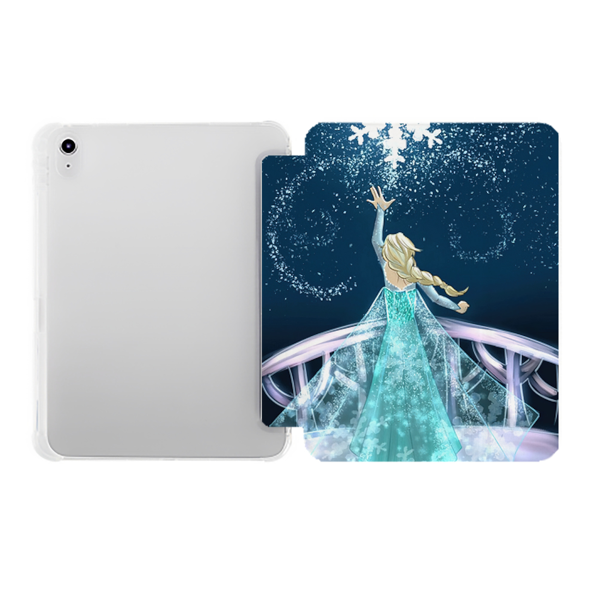 （画像用） アナと雪の女王 アンナ エルサ Frozen Anna Elsa IPad ケース ペン収納付き 三つ折りスタンド PUレザー×シリコン 対応機種9.5/10.5/10.9インチ